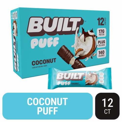 Built® Puff Coconut Protein Bar Case Lot Sale Perspective: front