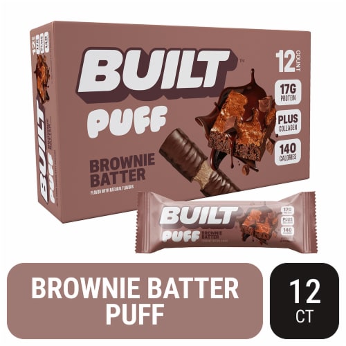 Built® Puff Brownie Batter Protein Bar Case Lot Sale Perspective: front