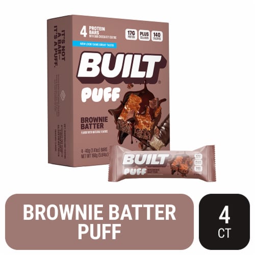 BUILT® Puff Brownie Batter Protein Bars Perspective: front