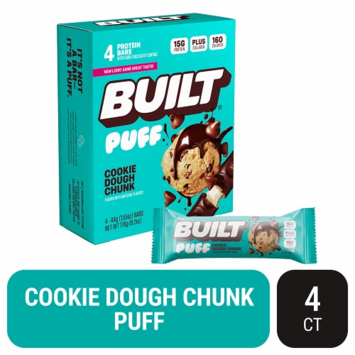 BUILT® Puff Cookie Dough Chunk Protein Bars Perspective: front