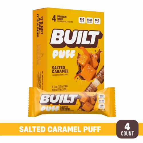 BUILT® Puff Salted Caramel Protein Bars Perspective: front
