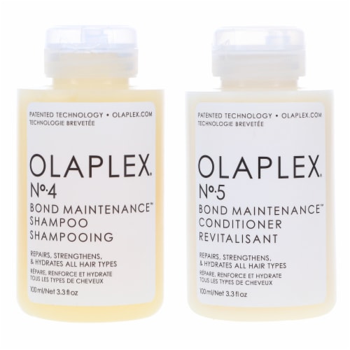 Olaplex No.4 Bond Maintenance Shampoo 3.3 No.5 Conditioner 3.3 oz Combo Pack, 6.6 oz - Metro Market