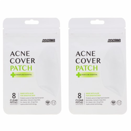 Avarelle Acne Cover Pimple Patch Frontline Essential 8 Oval Patches 2 Pack Perspective: front