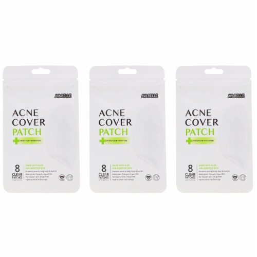 Avarelle Acne Cover Pimple Patch Frontline Essential 8 Oval Patches 3 Pack Perspective: front