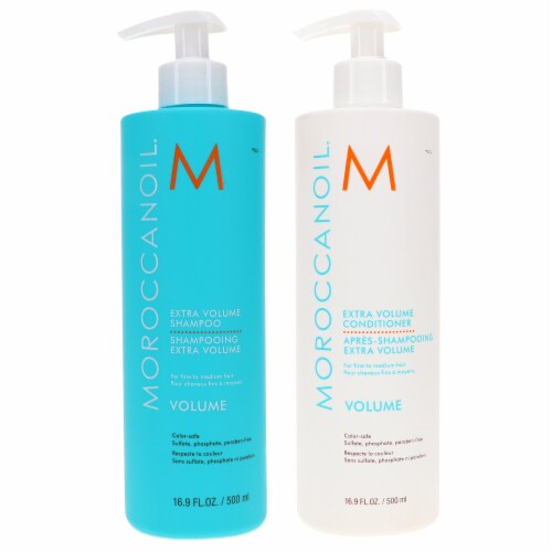 Moroccanoil Extra Volume Shampoo 16.9 oz & Extra Volume Conditioner 16.9 oz Combo Pack Perspective: front