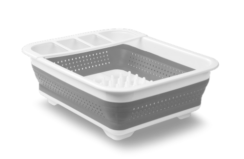 madesmart Collapsible Dish Rack - White Perspective: front