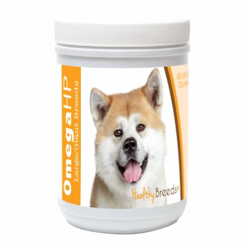 Healthy Breeds 840235100584 Akita Omega HP Fatty Acid Skin & Coat Support Soft Chews, 90 Coun Perspective: front