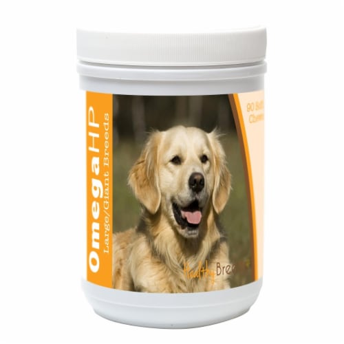 Healthy Breeds 840235107828 Golden Retriever Omega HP Fatty Acid Skin & Coat Support Soft Che Perspective: front