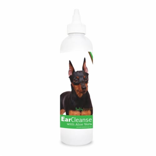 Healthy Breeds 840235110859 8 oz Miniature Pinscher Ear Cleanse with Aloe Vera Cucumber Melon Perspective: front