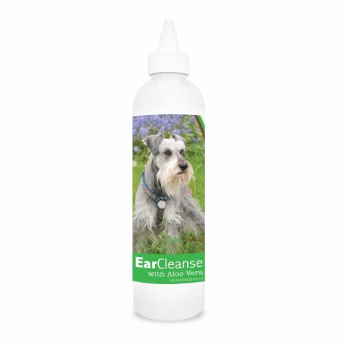 Healthy Breeds 840235110989 8 oz Miniature Schnauzer Ear Cleanse with Aloe Vera Cucumber Melo Perspective: front