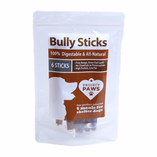 Project Paws 840235149323 Bully Sticks for Dogs 6 Count 1 Kroger