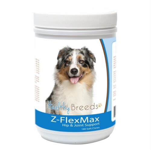 Healthy Breeds 840235156208 Australian Shepherd Z-Flex Max Dog Hip & Joint Support - 180 Coun Perspective: front