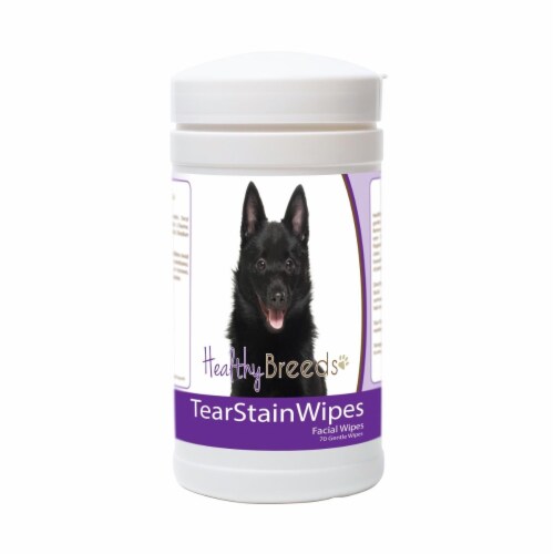 Healthy Breeds 840235173915 Schipperke Tear Stain Wipes - 70 Count Perspective: front