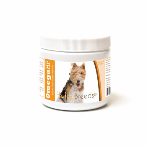 Healthy Breeds 840235187172 Wire Fox Terrier Omega HP Fatty Acid Skin & Coat Support Soft Che Perspective: front