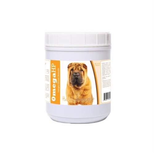 Healthy Breeds 840235187448 Chinese Shar Pei Omega HP Fatty Acid Skin & Coat Support Soft Che Perspective: front