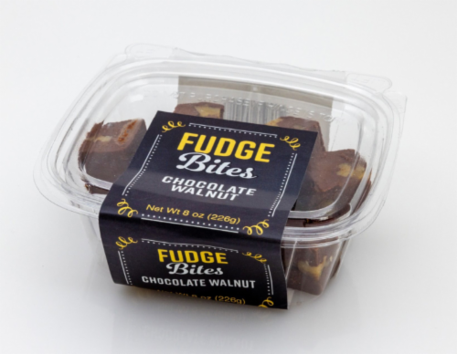 Fudgeamentals Fresh Chocolate Walnut Fudge Bites Perspective: front