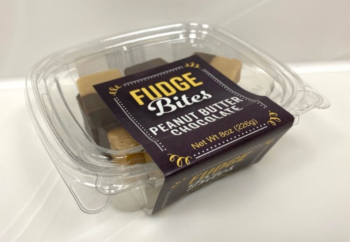 Fudge Bites Peanut Butter Chocolate Candy Perspective: front