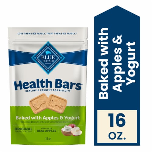 Blue Buffalo Health Bars Crunchy Biscuits Dog Treats Natural Apple & Yogurt Perspective: front