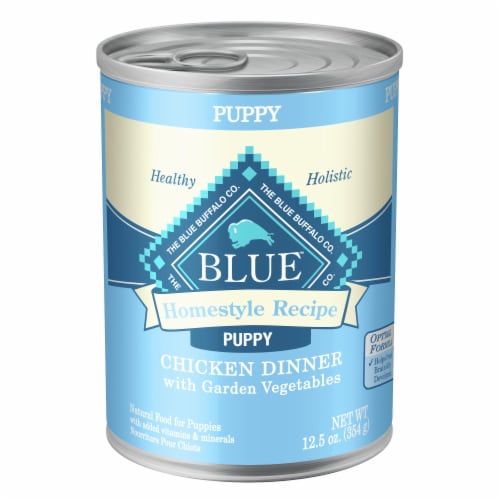 Blue Buffalo Homestyle Natural Puppy Wet Dog Food Chicken Dinner Perspective: front