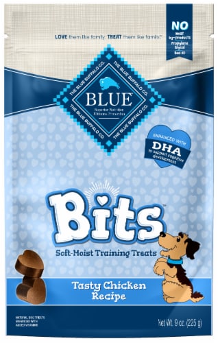 Blue Buffalo Bits Natural Chicken Soft Moist Training Dog Treats Perspective: front