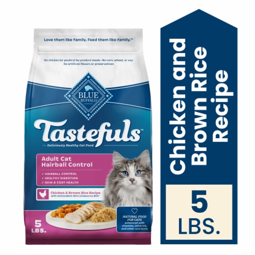 Blue Buffalo Tastefuls Adult Hairball Control Dry Cat Food Chicken & Brown Rice Perspective: front