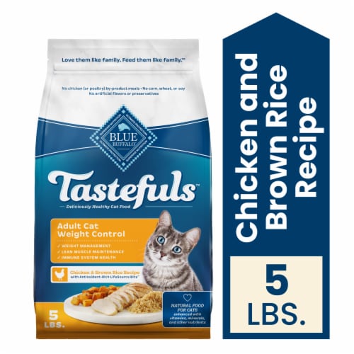 Blue Buffalo Tastefuls Weight Control Natural Chicken and Brown Rice Recipe Adult Dry Cat Food Perspective: front