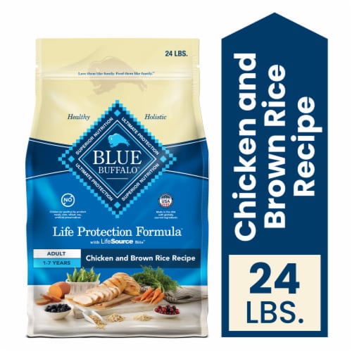 Blue Buffalo Life Protection Formula Natural Adult Dry Dog Food Chicken & Brown Rice Perspective: front