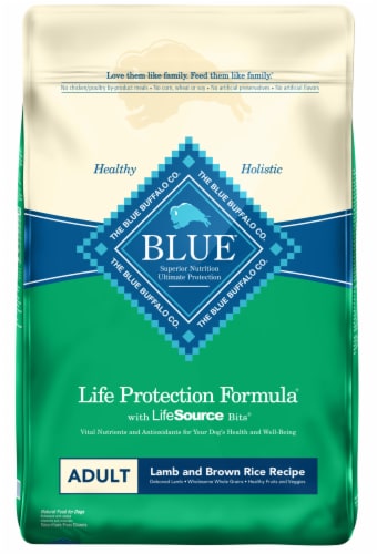 Blue Buffalo Life Protection Formula Lamb & Brown Rice Recipe Natural Adult Dry Dog Food Perspective: front