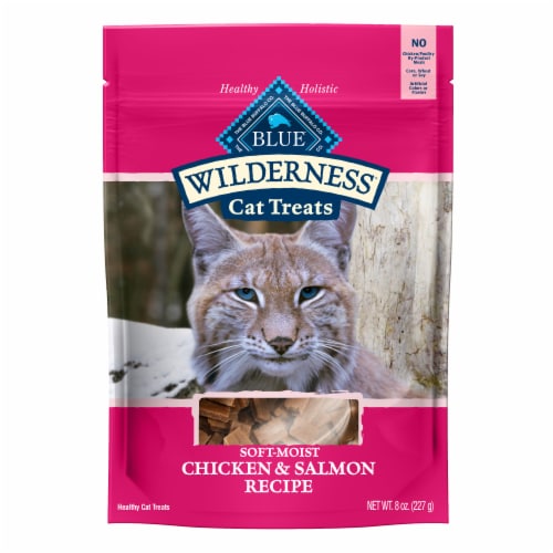 Blue Buffalo Wilderness Grain Free Soft-Moist Chicken & Salmon Cat Treats Perspective: front
