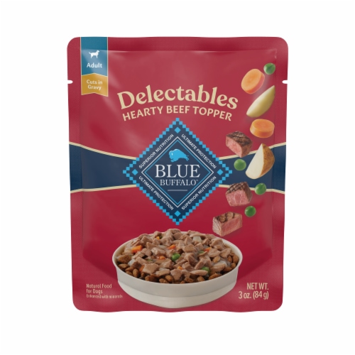 Blue Buffalo™ Delectables Beef Dinner Grain Free Dog Food Topper Perspective: front