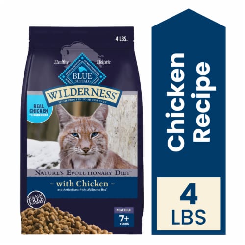 Blue Buffalo Wilderness Mature High-Protein Grain-Free 7+ Dry Cat Food Chicken Perspective: front