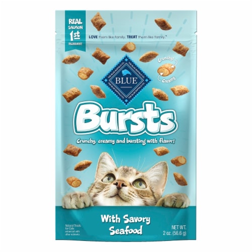 Blue® Bursts Natural Seafood Cat Treats Perspective: front