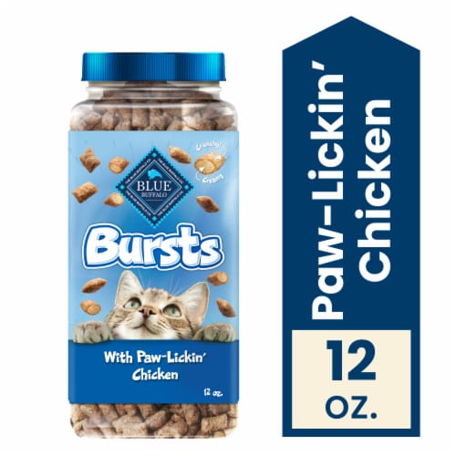 Blue Buffalo Bursts Crunchy & Creamy Cat Treats Paw-Lickin' Chicken Perspective: front