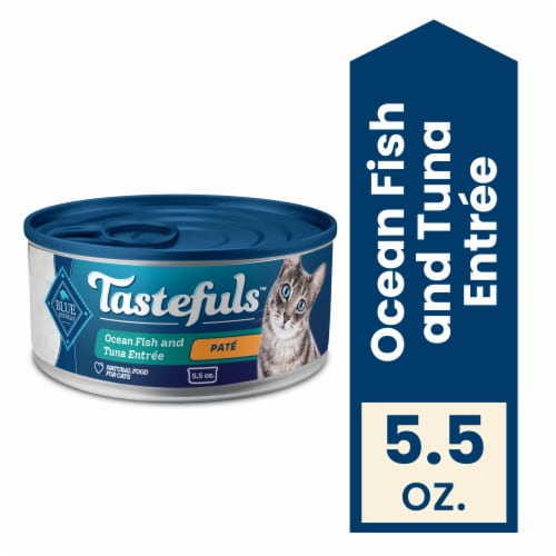 Blue Buffalo Tastefuls Ocean Fish and Tuna Entree Pate Wet Cat Food Perspective: front