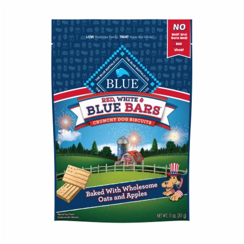 BLUE RWB Bars Dog Biscuit Perspective: front