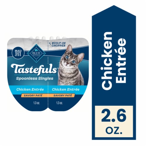 Blue Buffalo Tastefuls Spoonless Singles Natural Pate Wet Cat Food Twin-Pack Chicken Perspective: front
