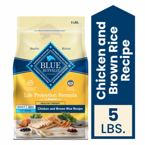 Blue Buffalo Life Protection Healthy Weight Formula Small Breed Adult Dog Food Chicken & Brown Rice Perspective: front