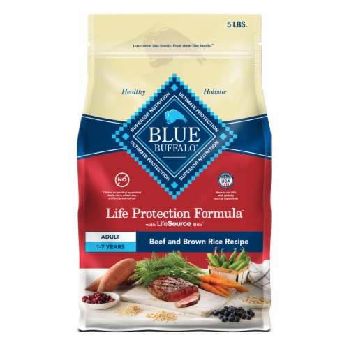Blue Buffalo Life Protection Formula Natural Adult Dry Dog Food Beef & Brown Rice Perspective: front