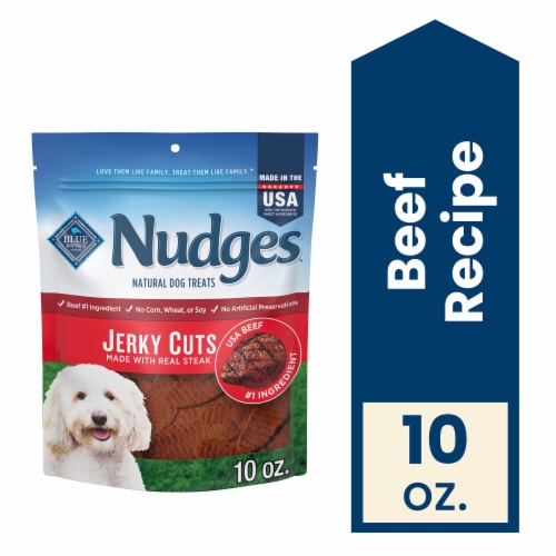 Blue Buffalo Nudges Jerky Cuts Dog Treats Perspective: front