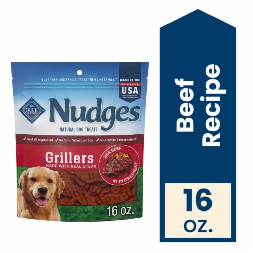 Blue Buffalo Nudges Grillers Natural Steak Dog Treats Perspective: front