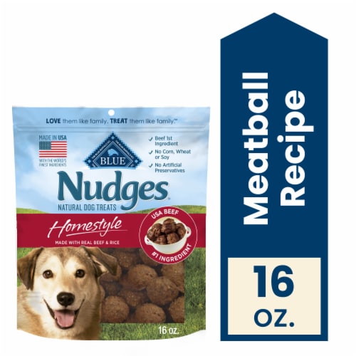 Blue Buffalo Nudges Homestyle Natural Dog Treats Beef Perspective: front