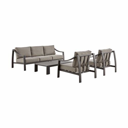 Brown aluminum patio chairs discount