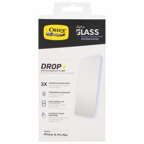 OtterBox Alpha Glass iPhone 14 Antimicrobial Screen Protector Perspective: front