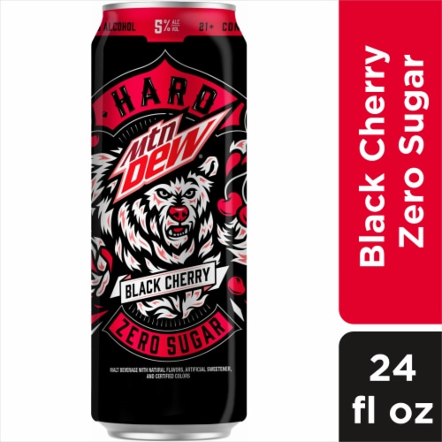 Mountain Dew Hard Zero Sugar Black Cherry Malt Flavored Beverage Single Can, 24 fl oz Kroger
