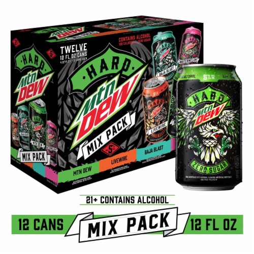 Mountain Dew Hard Zero Sugar Malt Flavored Beverage Variety Pack, 12 pk /  12 fl oz - Fry's Food Stores