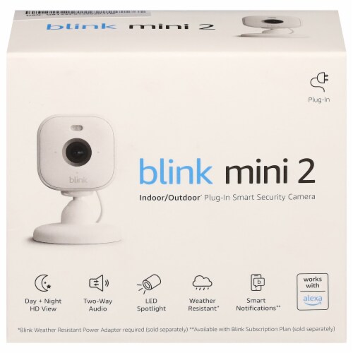 Blink Mini 2 Indoor / Outdoor Plug-In Smart Security Camera Perspective: front