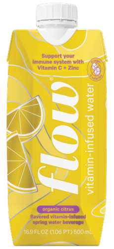 Flow® Vitamin-Infused Citrus Spring Bottled Water Perspective: front