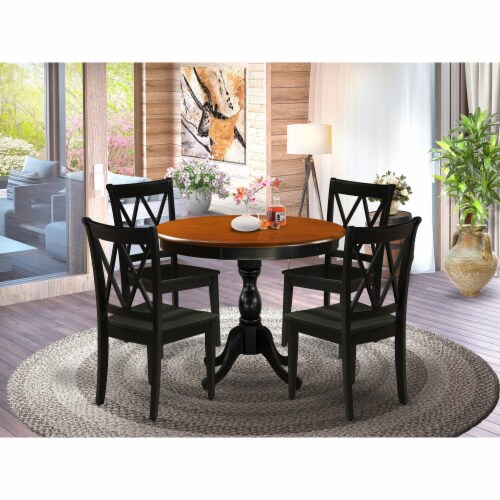 5-pc Dining Room Set a Dining Table and 4 Dining Chairs with Double-X ...