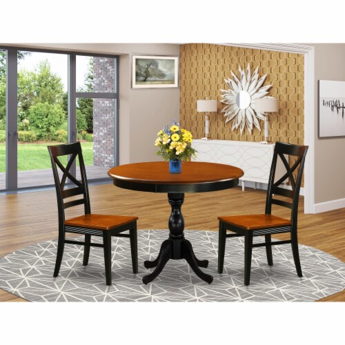 3-pc Dining Set Contains a Modern Dining Table and 2 Dining Chairs with ...