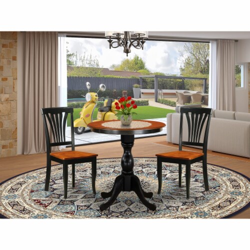 3Piece Dining Table Set a Wood Table and 2 Dining Chairs with Napoleon
